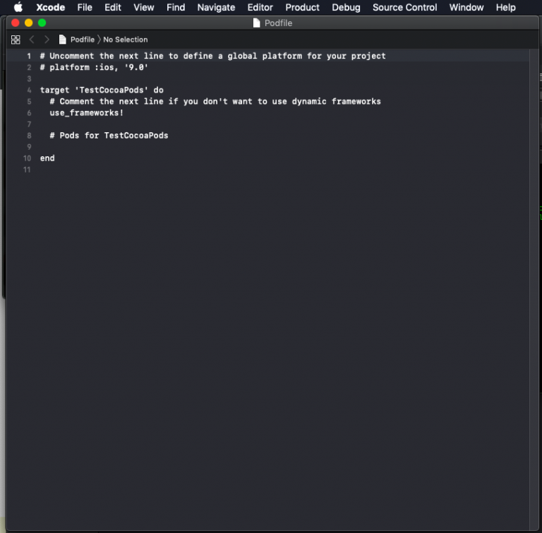 Cocoapods ตอนที่ 3 - ติดตั้ง pod ใน project - MifaSoft.com